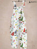 Christmas Gnome Colorful Garland Print Casual Jumpsuit