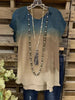 Ombre/tie-Dye Short Sleeve Casual Shirts & Tops