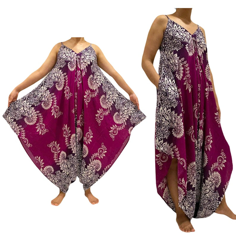 Women's Harem Boho Overalls