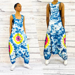 Tie-dyed Cotton Overalls