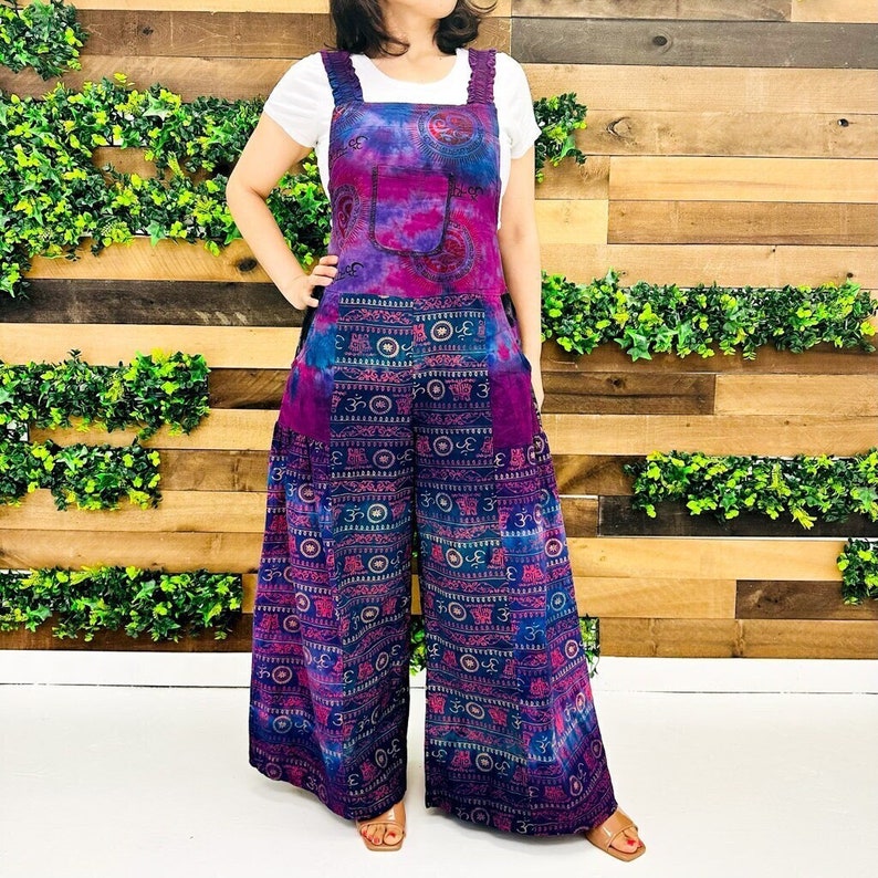 Wide Leg Patchwork Jumpsuits