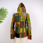 Patchwork Unisex Cotton Jacket with Hoodie