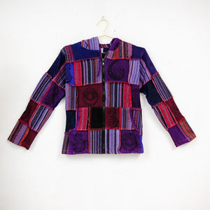 Patchwork Unisex Cotton Jacket with Hoodie