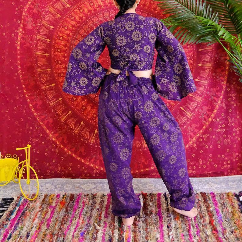 Bohemian Flared Pants Suit